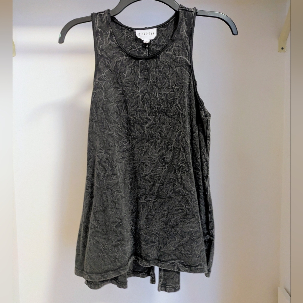 Olive & Oak Black Textured Tank Top Size Xs